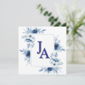 Floral Memorial Invitation 5.25" Square Flat Card Kaart (Staand voorkant)