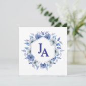 Floral Memorial Invitation 5.25" Square Flat Card Kaart (Staand voorkant)