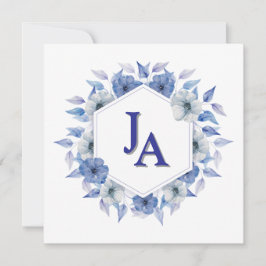 Floral Memorial Invitation 5.25" Square Flat Card Kaart