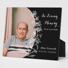 Floral Memorial Photo Herembrance Keepslag Fotoplaat