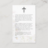 Floral Memorial Prayer Cards Visitekaartje (Achterkant)