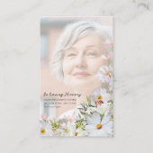 Floral Memorial Prayer Cards Visitekaartje (Voorkant)