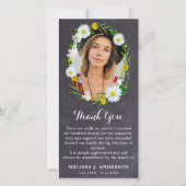 Floral Memorial Sympathy Custom Afbeelding Funeral Bedankkaart (Voorkant)