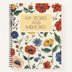 Floral Memory Journal - Mijn verhalen en herinneri Notitieboek