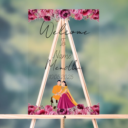 Floral Mendhi acryl teken Acryl Bord (Neutraal)