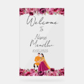 Floral Mendhi acryl teken Bord (Voorkant)