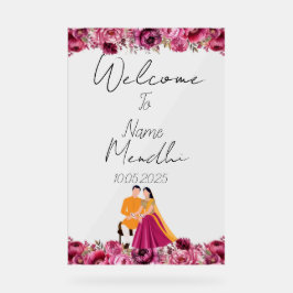 Floral Mendhi acryl teken Bord