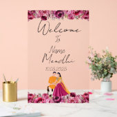 Floral Mendhi acryl teken Bord (Huwelijk)