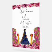 Floral Mendhi sign Acryl Bord (Hoek)