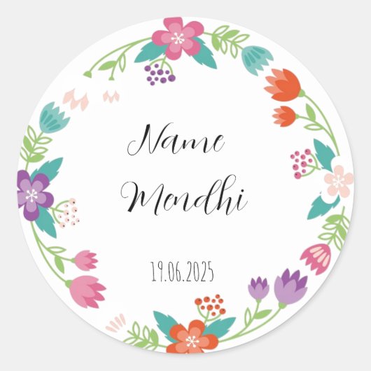 Floral Mendhi voor stickers (Voorkant)