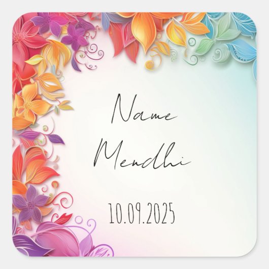 Floral Mendhi voor stickers (Voorkant)