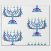floral menorah hanukkah cadeaupapier (Vlak)