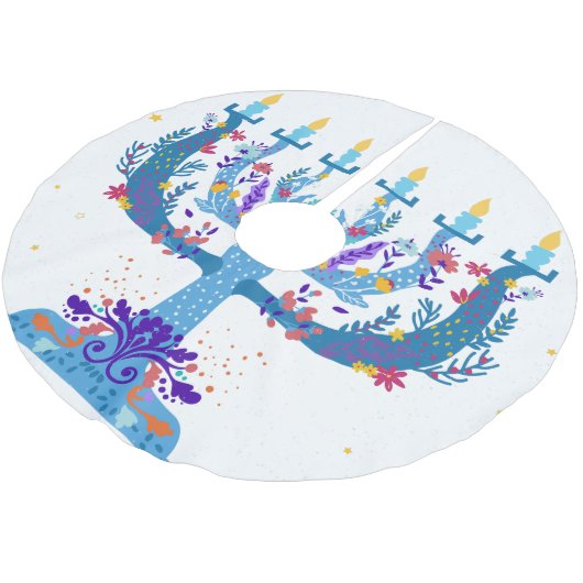 floral menorah hanukkah kerstboom rok (Gekanteld)