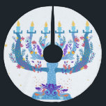 floral menorah hanukkah kerstboom rok<br><div class="desc">"floral menorah hanukkah", "floral menorah", "bloemen menorah", "paarse hanukkah", "roze hanukkah", "hanukkah menorah", "happy hanukkah", "channukah", "floral hanukkah", "Hanukkah"</div>