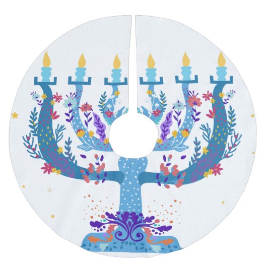 floral menorah hanukkah kerstboom rok (Voorkant)
