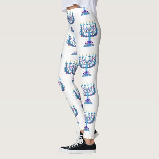floral menorah hanukkah leggings (Links)