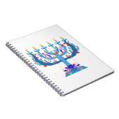 floral menorah hanukkah notitieboek (Rechterzijde)