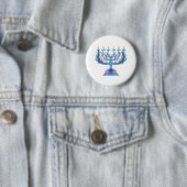 floral menorah hanukkah ronde button 5,7 cm (In situ)