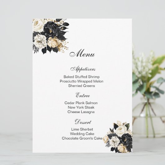Floral Menu Card (Staand voorkant)