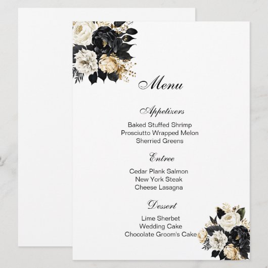 Floral Menu Card (Voorkant / Achterkant)