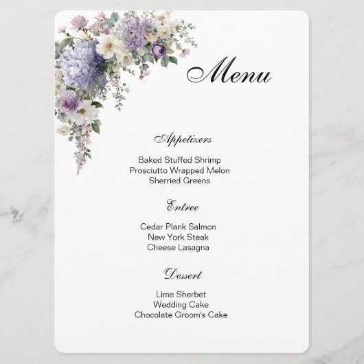 Floral Menu Card (Voorkant)