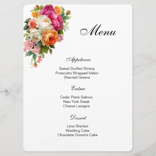 Floral Menu Card (Voorkant)