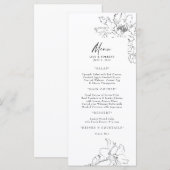 Floral menu Elegant hand-Drawn Potcil (Voorkant / Achterkant)