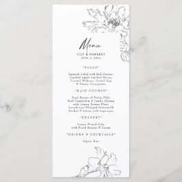 Floral menu Elegant hand-Drawn Potcil