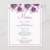Floral Menu Paars Orchid Flowers Weddenschap (Voorkant)