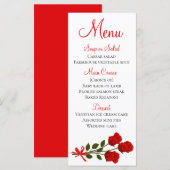 Floral Menu Red Rose Flower Wedding (Voorkant / Achterkant)