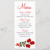 Floral Menu Red Rose Flower Wedding (Voorkant)