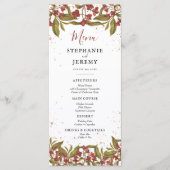 Floral menu van Burgundy Red  (Voorkant)