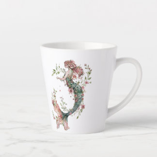 Floral Mermaid Latte Mok – grillige Romance