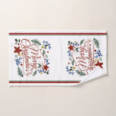 Floral Merry Christmas   Bath Towel Set Bad Handdoek (Handdoek)