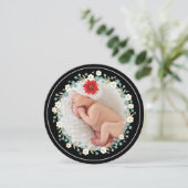  Floral Merry-kerstfotokaart Feestdagenkaart (Staand voorkant)