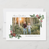  Floral Merry-kerstfotokaart Feestdagenkaart (Voorkant)