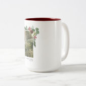  Floral Merry-kerstfotokaart Tweekleurige Koffiemok (Voorkant rechts)