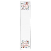 Floral Merry Kerstmis Korte Tafelloper (Voorkant)