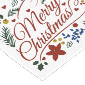 Floral Merry Kerstmis Korte Tafelloper (Hoek)