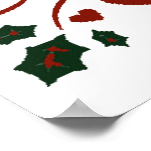 Floral Merry Kerstmis Poster (Hoek)