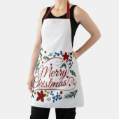 Floral Merry Kerstmis Schort (Insitu)