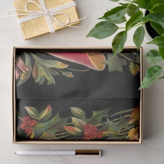   Floral Merry Kerstmis Tissuepapier (Geschenk)