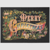 Floral Merry Kerstmis Tissuepapier (Voorkant)