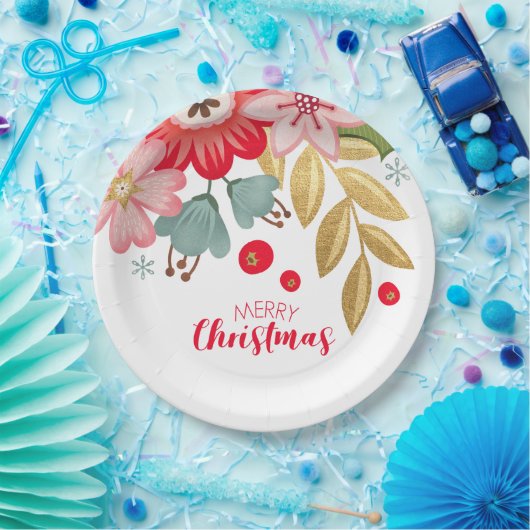 Floral Merry kerstparty Paper Bord (Feest)