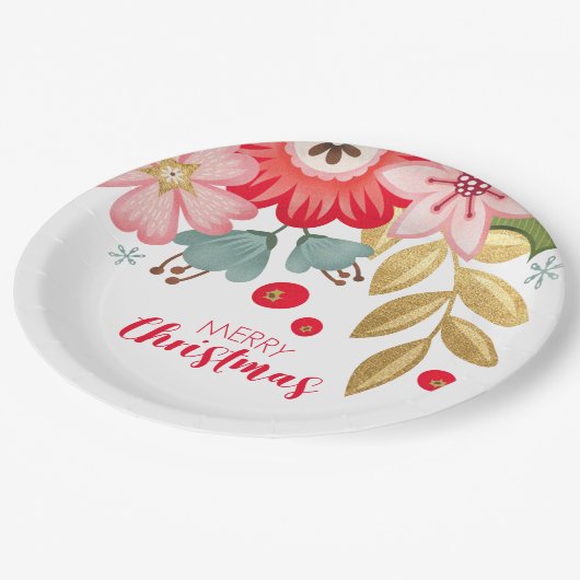 Floral Merry kerstparty Paper Bord (Gekanteld)