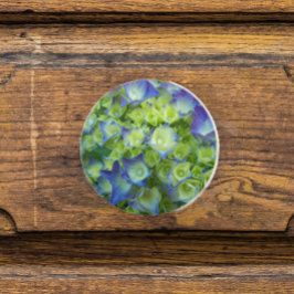 Floral met blauwe brandkranen keramische knop