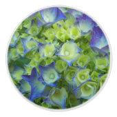 Floral met blauwe brandkranen keramische knop (Voorkant)