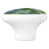 Floral met blauwe brandkranen keramische knop (Zijkant)