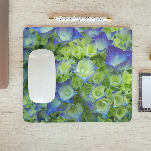 Floral met blauwe brandkranen muismat