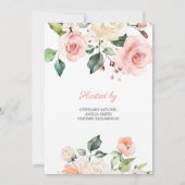 Floral met bulgbose blush roze florale baby kaart (Achterkant)